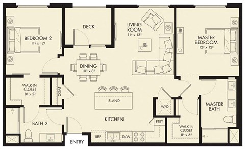 B1 Floor Plan at The Hub, San Diego, California