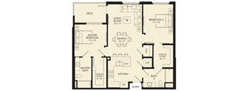 a floor plan of a house with a bedroom and a living room