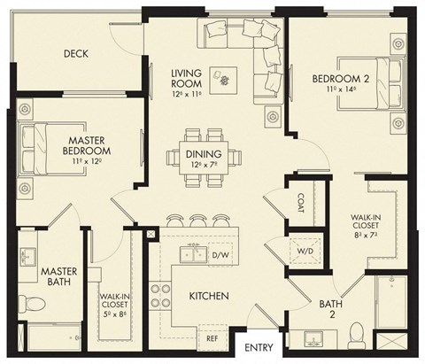B3 Floor Plan at The Hub, San Diego, CA