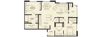 a floor plan of a house with bedrooms and a living room