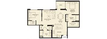 a floor plan of a house with bedrooms and a living room