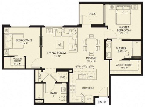 B5 Floor Plan at The Hub, San Diego, 92131