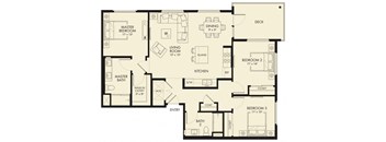 a floor plan of a living room and a kitchen