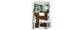 Studio 1 bath C at West Park Apartments, San Diego, CA, 92108