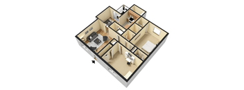 a floor plan of a home with a bedroom and a living room