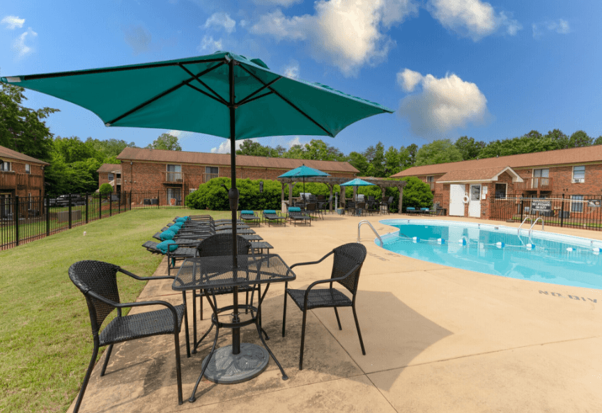 our apartments showcase a swimming pool