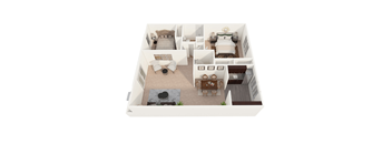 a floor plan of a house with a bedroom and a living room