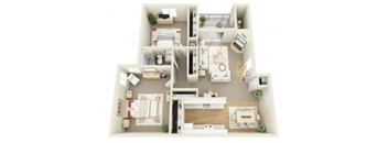 a floor plan of a house with a bedroom and a living room