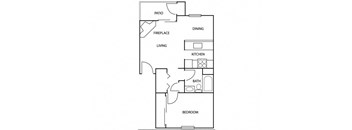 a floor plan of a small house with a bedroom and a living room