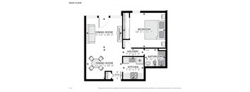 1 Bed 1 Bath Floorplan at Lakeridge Terrace Apartments, Denver, CO, 80227