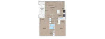 a floor plan of a 1 bedroom apartment