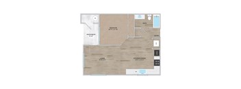 a floor plan of a studio apartment