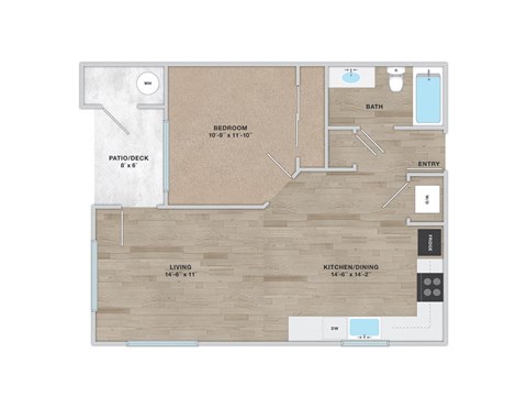 a floor plan of a studio apartment