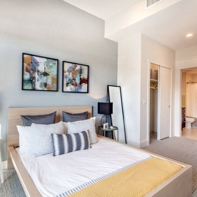 Comfortable Bedroom With Accessible Closet at Delo Apartments, Louisville