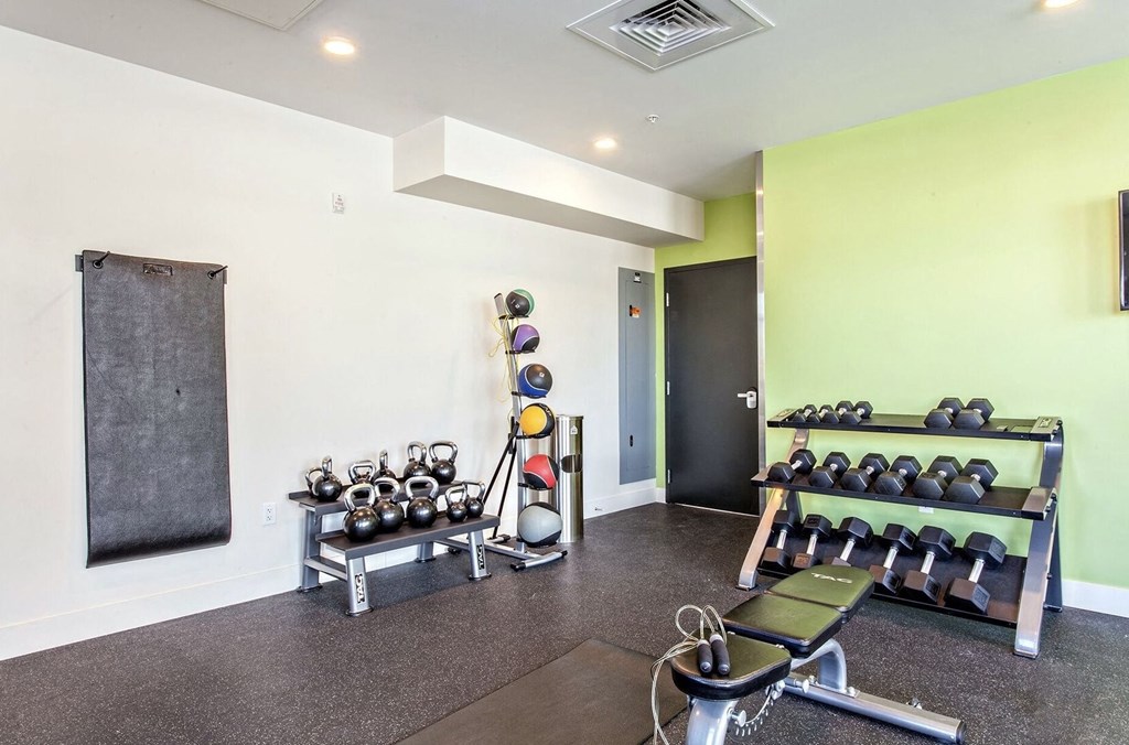 Fitness Center With Modern Equipment at Delo Apartments, Louisville, CO, Colorado, 80027