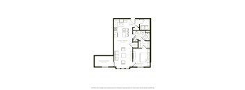 A black and white image of a floor plan for a house.