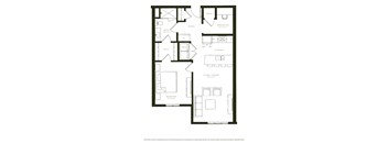 A black and white floor plan of an apartment.