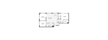 A black and white image of a house floor plan.
