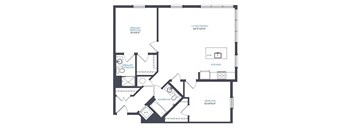 2 bed 2 bath B2.1 Floor Plan at Canfield Park at Fairfield Metro, Bridgeport, CT, 06605