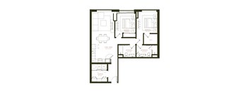 B2 Floor Plan at Twenty Fair Apartments, New Haven, CT, 06511