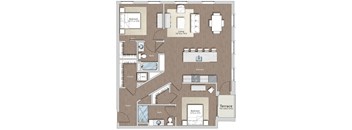 B2 Floor Plan at Sono Central Residential, Norwalk, CT, 06854