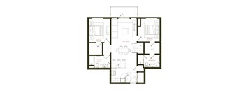 B3 Floor Plan at Twenty Fair Apartments, New Haven, CT