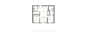 A black and white image of a floor plan for an apartment.