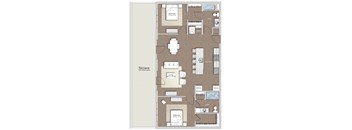 a floor plan of a house with bedrooms and a living room  at Sono Central Residential, Connecticut