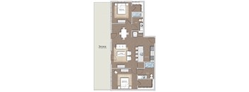 a floor plan of a residence with a bedroom and a living room at Sono Central Residential, Norwalk, 06854