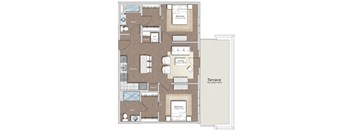 a floor plan of a house with a bedroom and a living room at Sono Central Residential, Norwalk, CT, 06854
