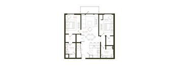 B9 Floor Plan at Twenty Fair Apartments, New Haven, CT, 06511
