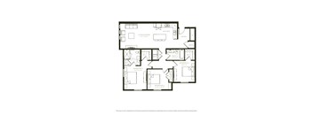 A black and white floor plan of a house with labeled rooms.