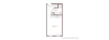 S1-STUDIO Floor Plan at Park and Main, Hartford, CT