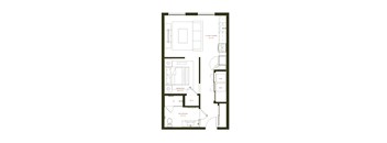 1Bed 1Bath Floor Plan at Twenty Fair Apartments, Connecticut, 06511