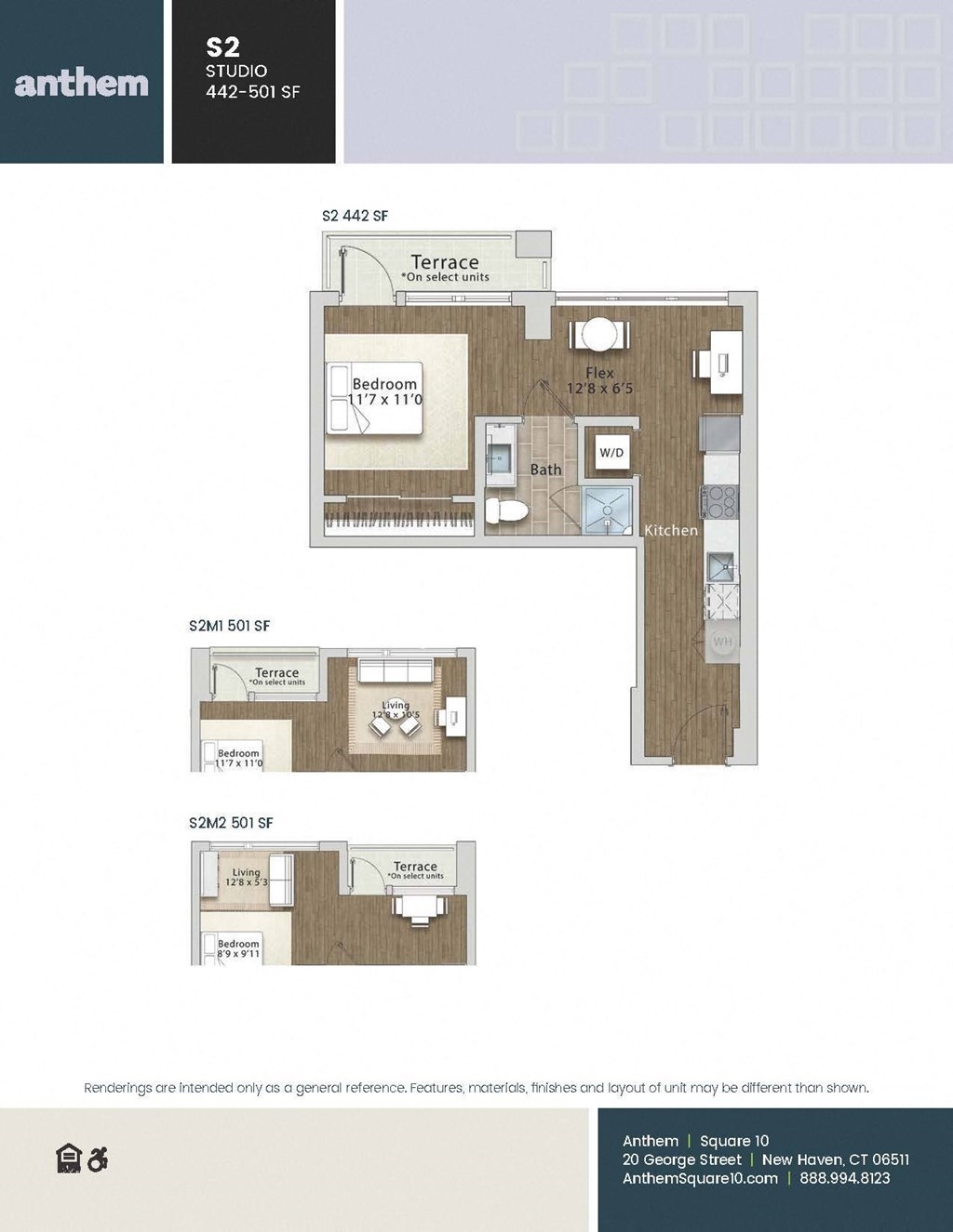 a floor plan of a unit with a bedroom and a living room