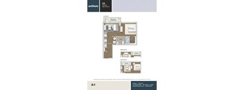 a floor plan of a unit with a bedroom and a living room