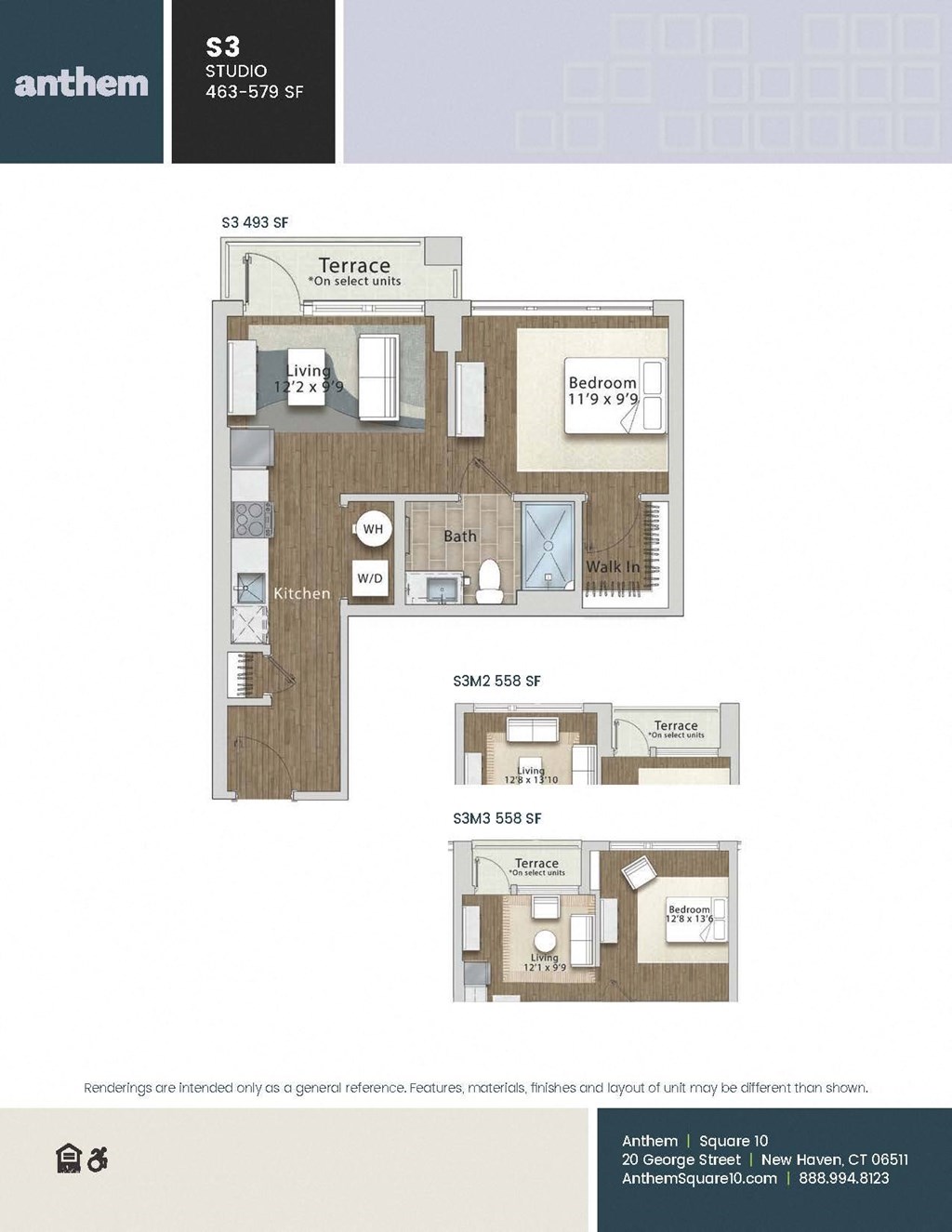 a floor plan of a unit with a bedroom and a living room