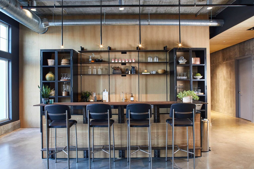 Eat-In Table With High Chairs In Clubhouse at Park and Main, Hartford, CT, 06106