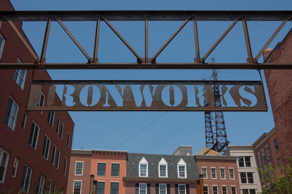 Property signage at Iron Works Sono, Connecticut