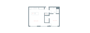 830 Sq. Ft. A3 Floor Plan at The Platform, Norwalk, CT, 06854