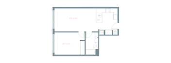 690 Sq. Ft. A5 Floor Plan at The Platform, Norwalk, 06854