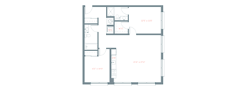 1100 Sq. Ft. B1 Floor Plan at The Platform, Norwalk, CT, 06854