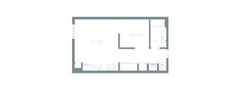 610 Sq. Ft. S3 Floor Plan at The Platform, Connecticut, 06854