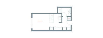 440 Sq. Ft. S4 Floor Plan at The Platform, Norwalk, CT, 06854