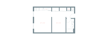 560 Sq. Ft. S5 Floor Plan at The Platform, Norwalk, CT