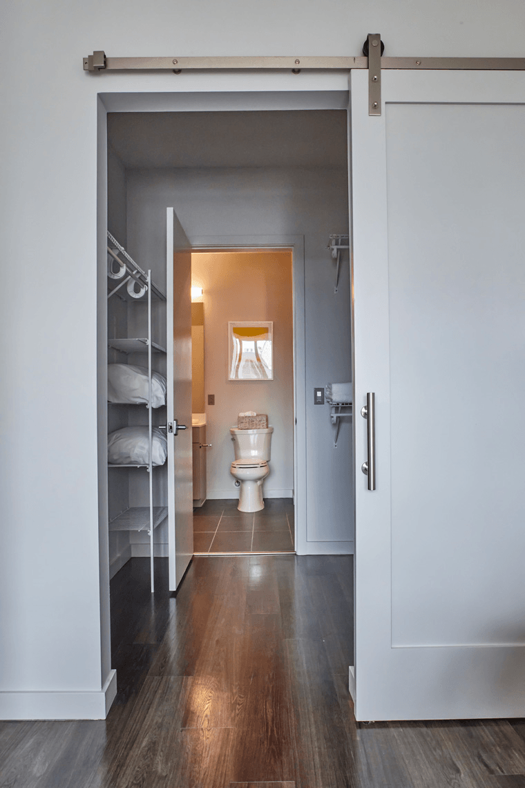 Bathroom and a walk in closet at Sono Central Residential, Norwalk, CT