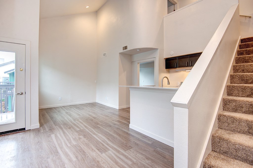 Kent Apartments- Astral Apartments- stairway- countertop bar