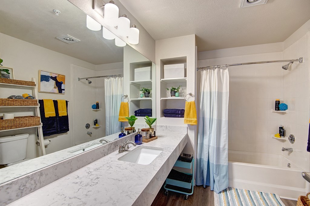 Kent Apartments- Astral Apartments- sink countertop-bathroom