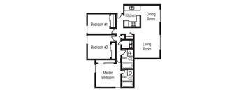 3 Bedroom Floorplan at Arbor Pointe, Lakewood, WA