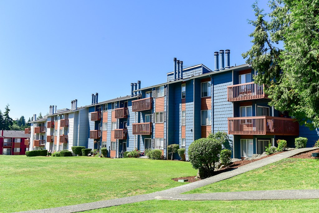 our apartments showcase a beautiful lawn